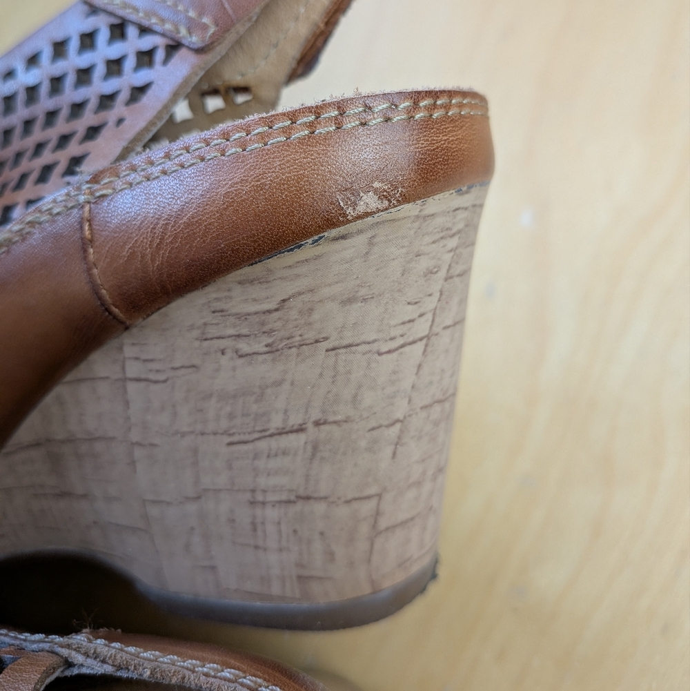 Pikolinos bare feet and Capri sandals Tan Leather Wedge Size 35 = 4.5, 5 US - Picture 11 of 14